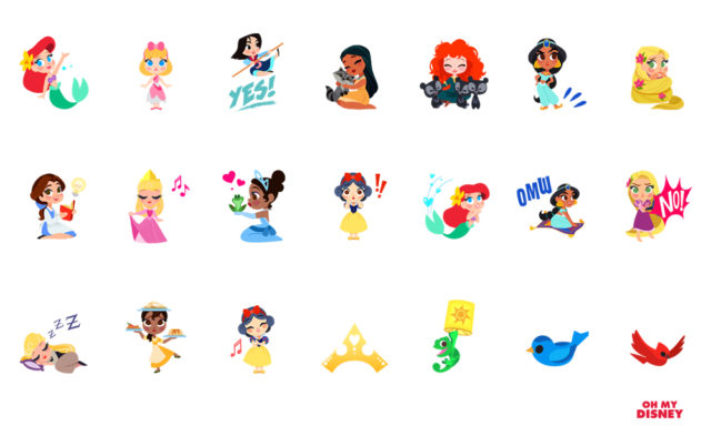 Disney princess stickers for iMessage (Apple)