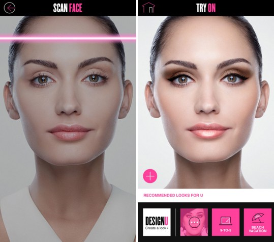 Cover Girl's BeautyU app simulates makeup styles. Source: Cover Girl