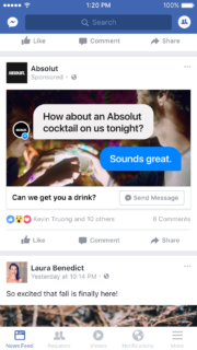 Facebook News feed Ad