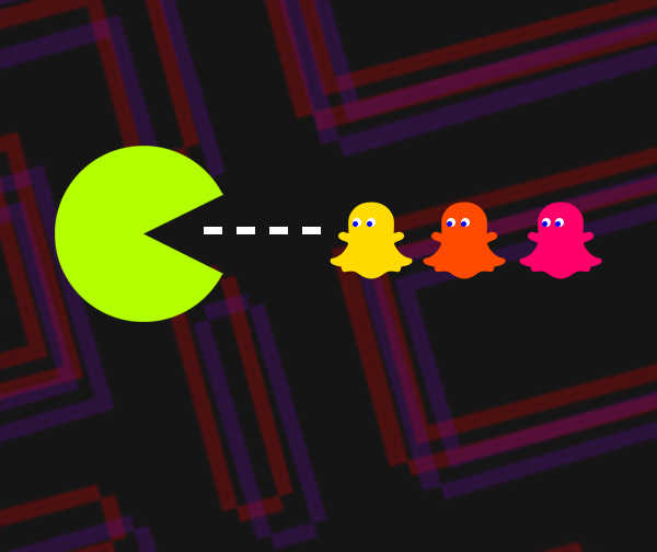 Photo of pacman eating snapchat ghosts alistdaily