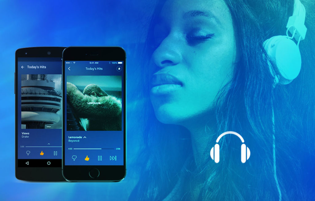 Woman Listening to Pandora Radio Mobile app