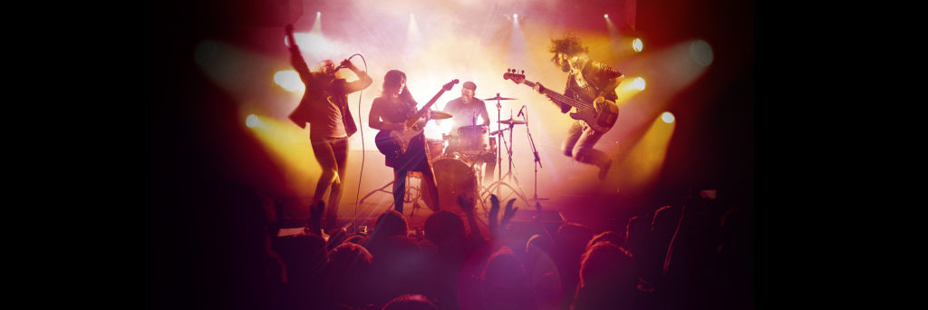Rockband Key Art Stage with Musicians playing instruments