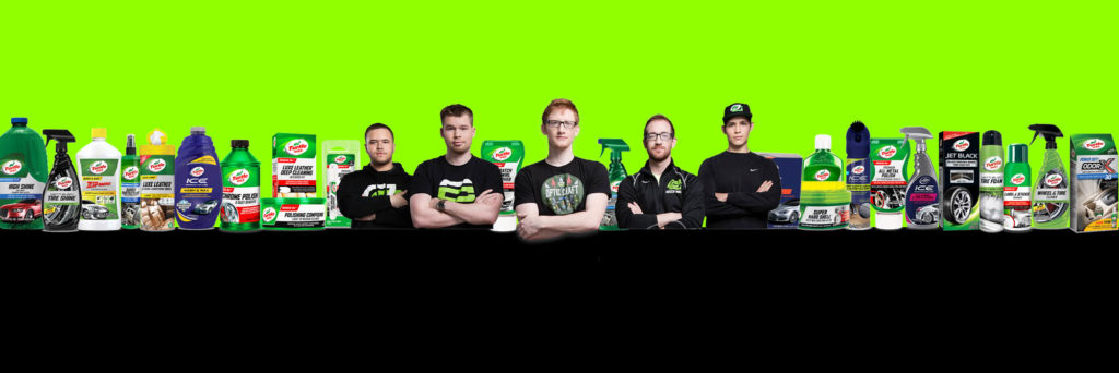 Image of The Green Wall of Optic Gaming Turtle Wax Partnership