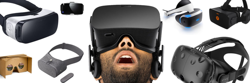Man wearing Oculus Rift VR Headset