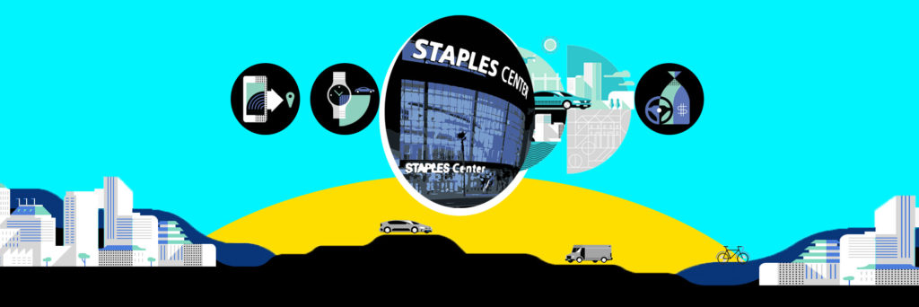 Staples Center Uber Transportation Graphic Collage