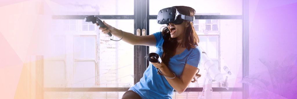 Woman Playing HTC Vive