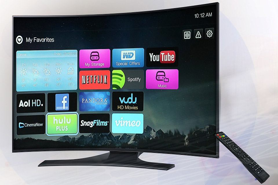 2017 TV set showing digital entertainment menu