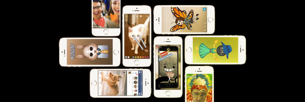 Collage of Different Story Features Offered by Snapchat Facebook and Instagram