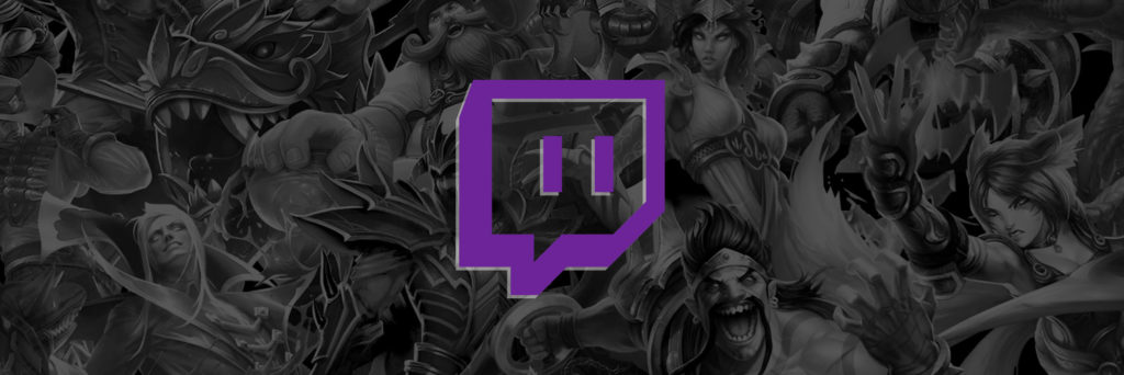 twitch logo and league of legends characters