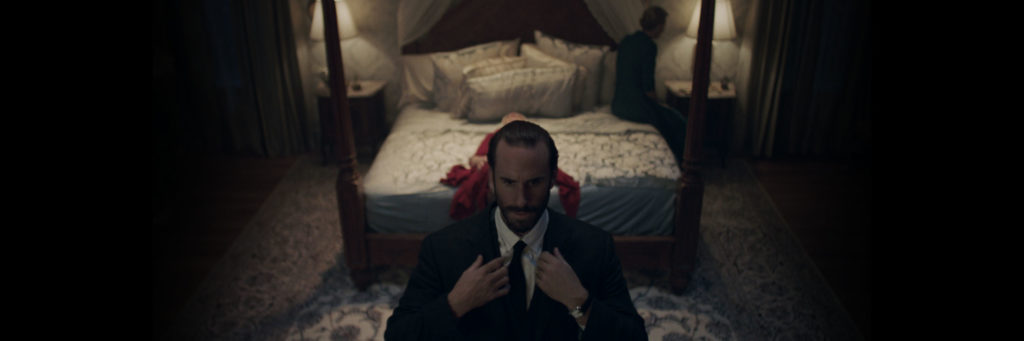 Bedroom Scene of The Handmaid's Tale set in near-future New England, in a totalitarian theocracy