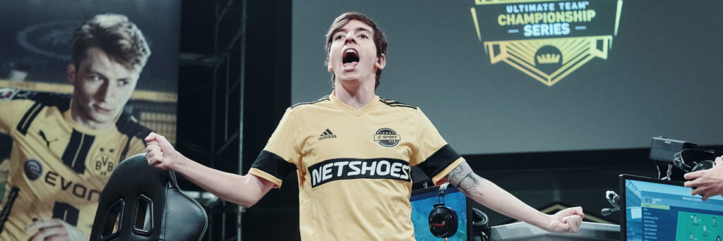 Excited FIFA eSports player
