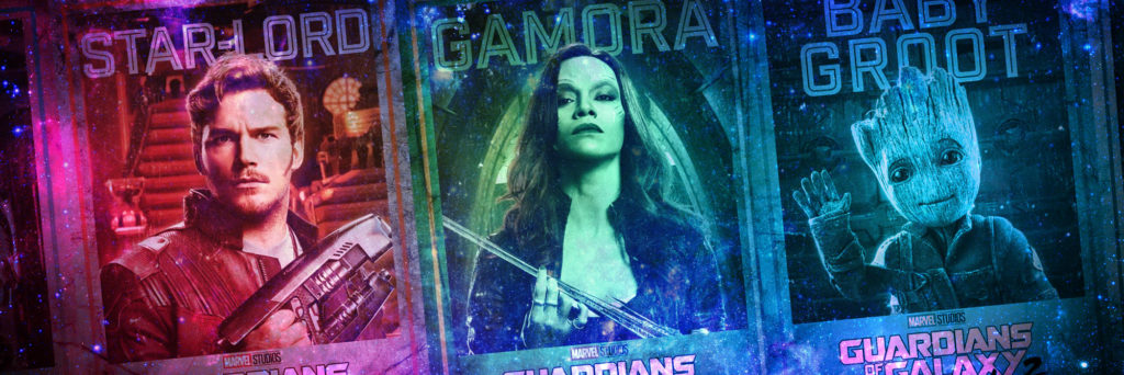 Gamora Star Lord and Baby Groot Movie Posters