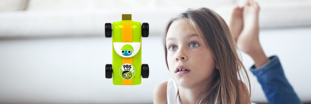 Little Girl watching PBS Kids using Streaming Stick