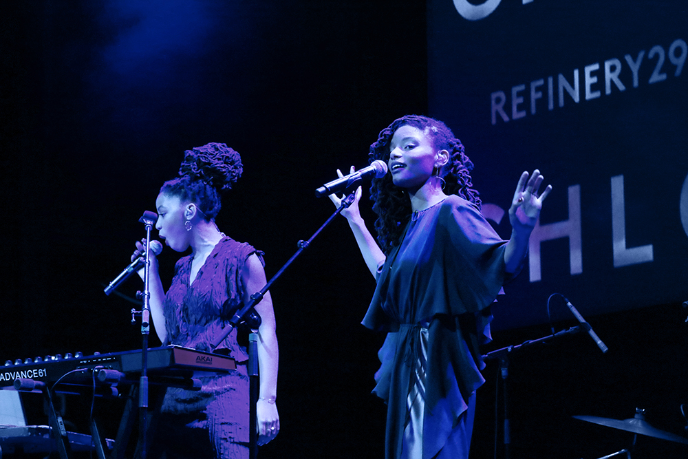 Female singers perform for Refinery29 at Newfronts 2017