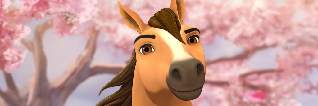 Closeup of animated character Spirit the horse