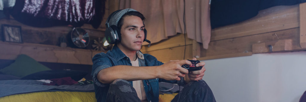 Millenial Gamer wearing Astro A10 Headset