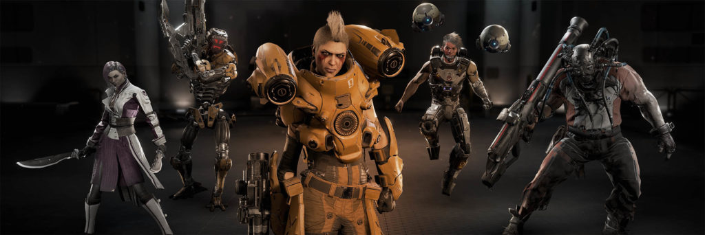 characters lineup from Lawbreakers game