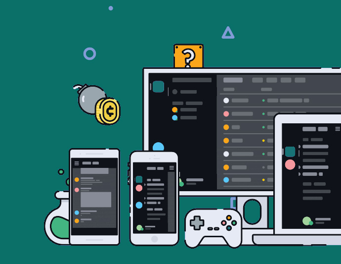 illustration of Discord App on an assortment of devices