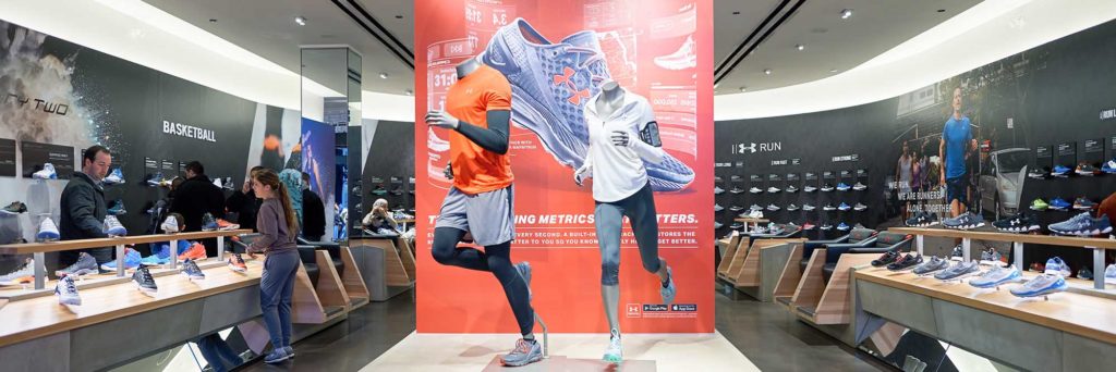 Running Mannequins inside Under Armour Store