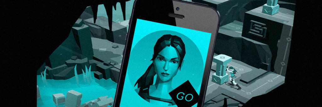 laura croft mobile game displayed on iphone
