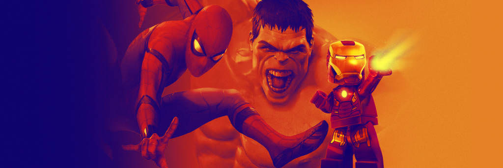 collage of marvel super heros