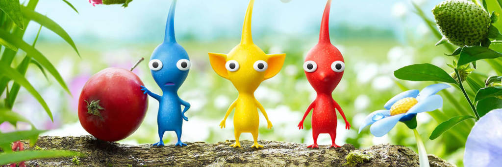pikmin characters in outdoor setting