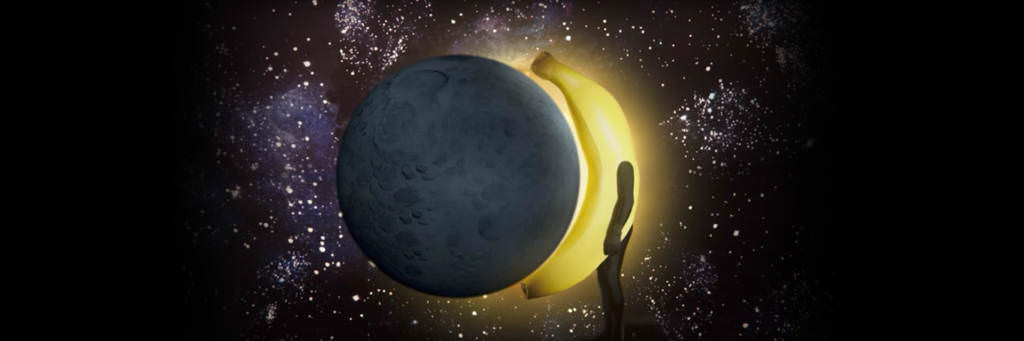 Chiquita Banana and Moon Make a solar eclipse
