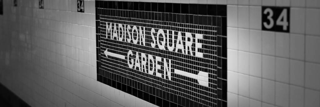 Madison Square Garden sign in NYC subway