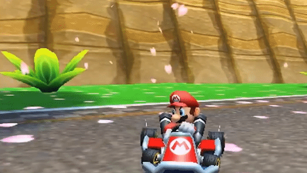 Mario racing in car