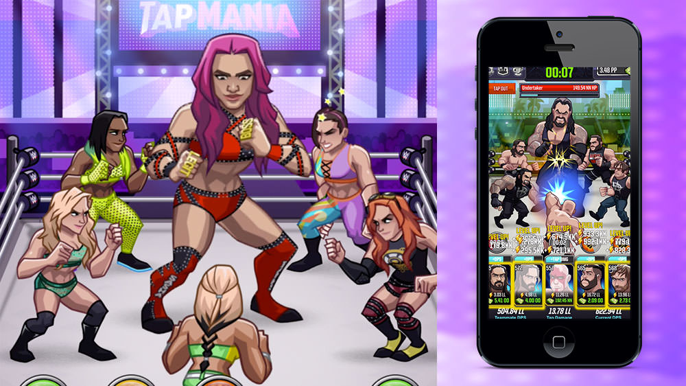 Tap mania app gameplay screenshot and device
