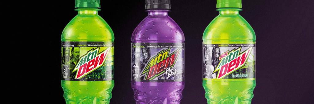 Walking Dead edition Mountain Dew soda bottles