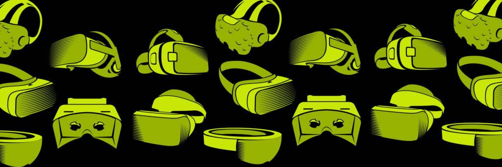assortment of VR headsets