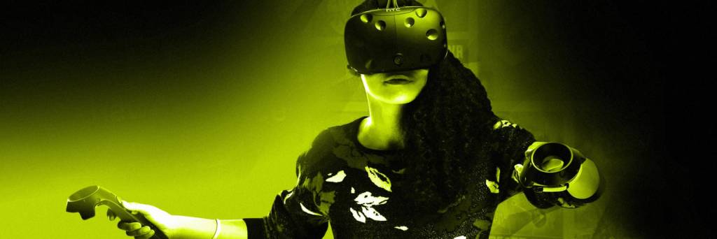 Woman uses HTC VIVE