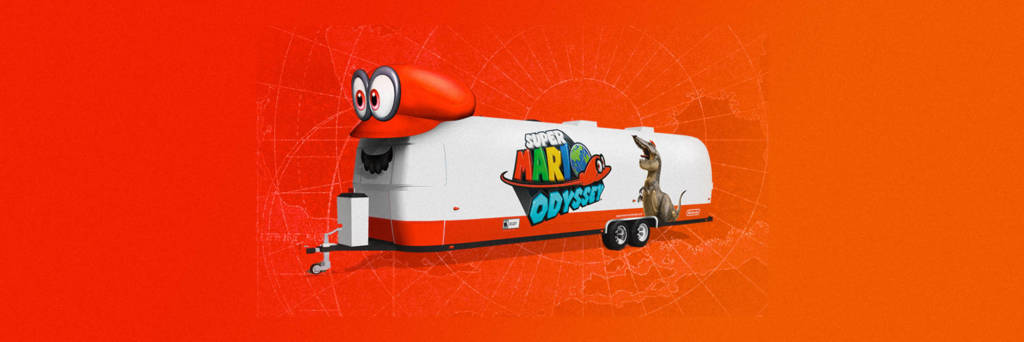 Mario's custom Odyssey themed airstream trailer