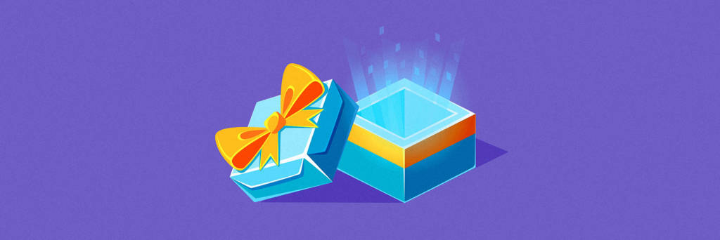 Gift box with hologram surprise
