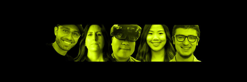 Nonny de la Pena (Emblematic) Cosmo Scharf (VRLA) Tipatat Chennavasin (Venture Reality Fund) Taylor Freeman (UploadVR), Helen Situ (NextVR)
