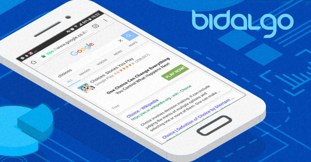 Bidlago app displayed on smartphone