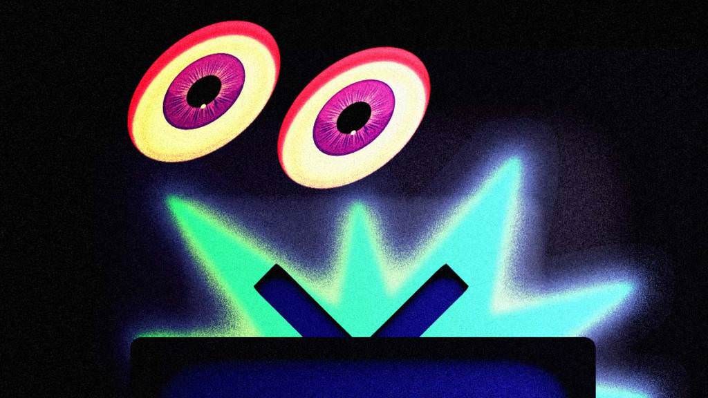 red eyes glues to a tv