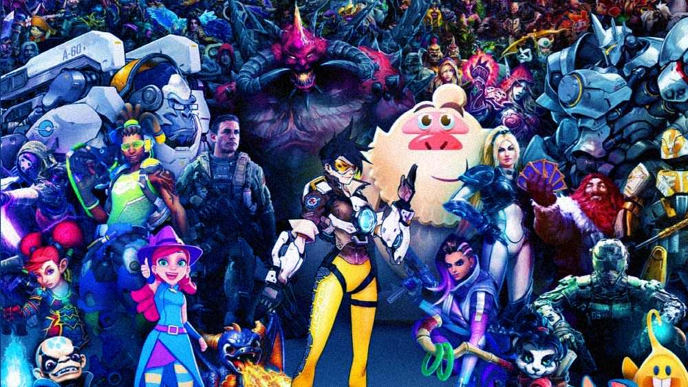 Full Line-up collage of all Activision Blizzard characters