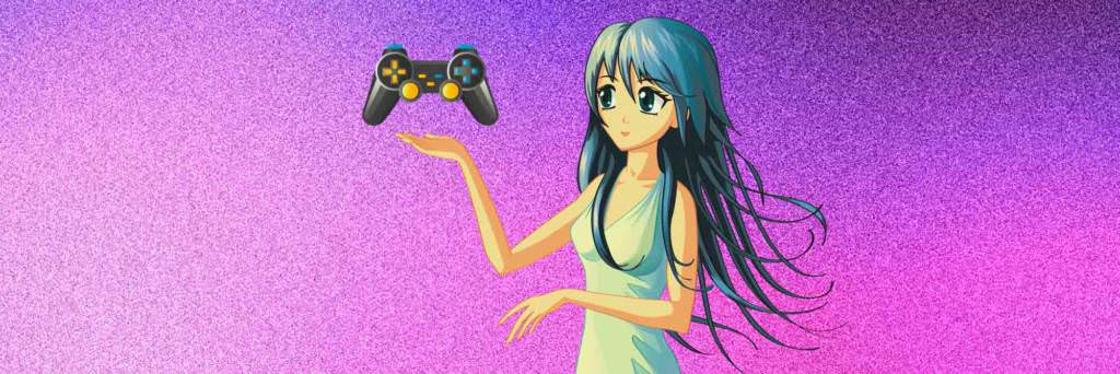 Anime Character holds gaming console