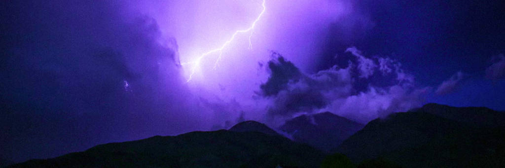 lightning bolt cloudy sky