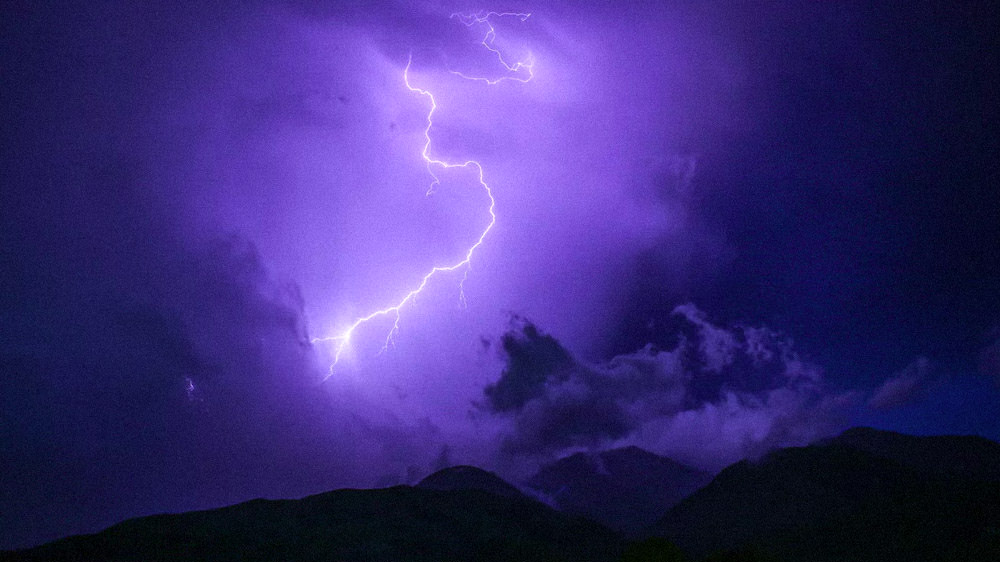 lightning bolt cloudy sky