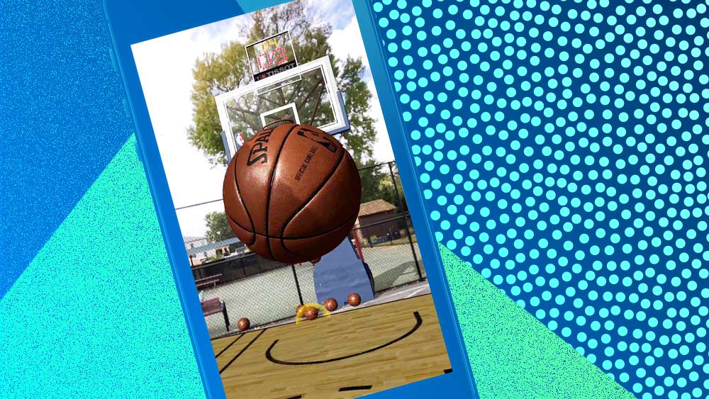 Pop-a-shot app displayed on smartphone