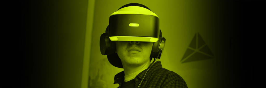 Boy tests PSVR headset