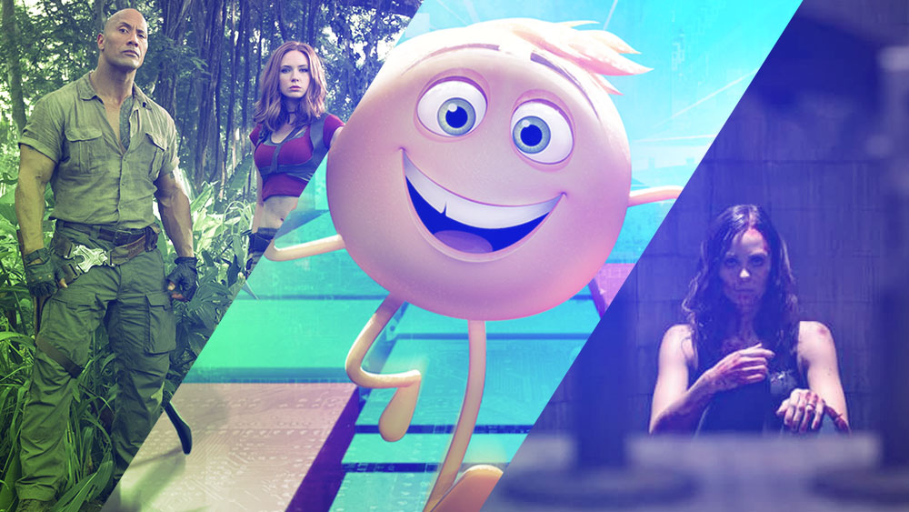 Collage of Sony Films - Jumanji, Emoji Movie, Saw Jigsaw