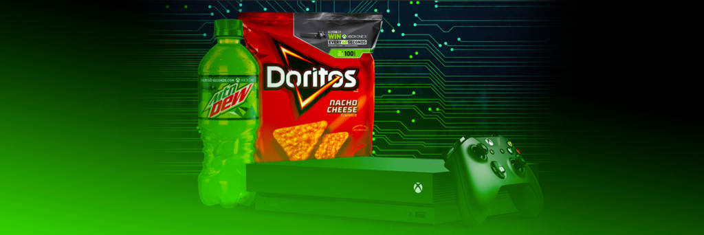 Doritos Mountain Dew and Xbox One X products