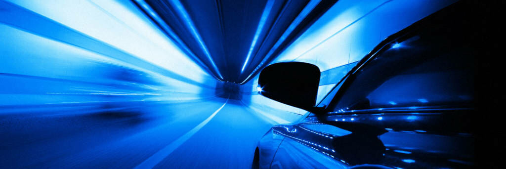 racing through tunnel