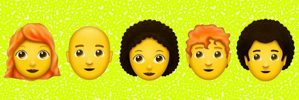 redhead bald afro emoji