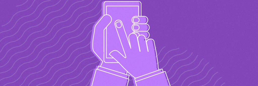 hands using mobile phone graphic