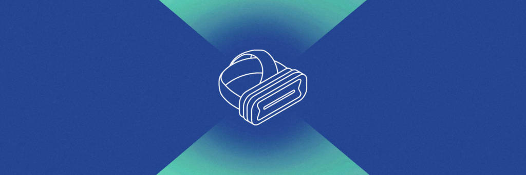 VR headset graphic via Vladimir Belochkin noun project